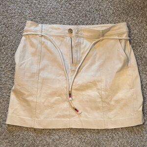 Madewell Cream Mini Skirt with Colorful tassels